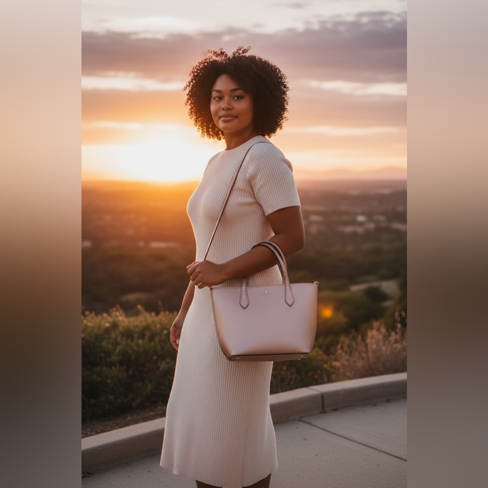 Kate Spade Glitter Tote Bag - Rose Gold